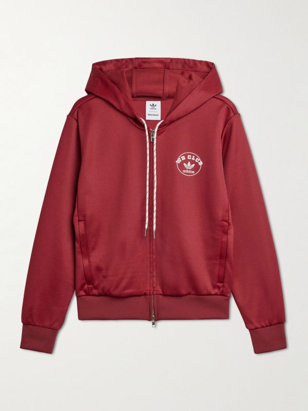 + Wales Bonner Logo-Embroidered Recycled-Jersey Zip-Up Hoodie + Wales Bonner Logo-Embroidered Recycled-Jersey Zip-Up Hoodie
