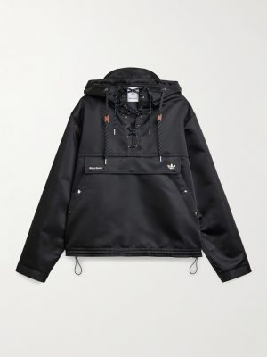 + Wales Bonner Sailor Logo-Embroidered Recycled-Shell Hooded Jacket + Wales Bonner Sailor Logo-Embroidered Recycled-Shell Hooded Jacket