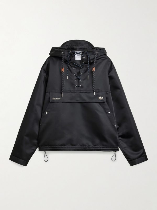 + Wales Bonner Sailor Logo-Embroidered Recycled-Shell Hooded Jacket + Wales Bonner Sailor Logo-Embroidered Recycled-Shell Hooded Jacket