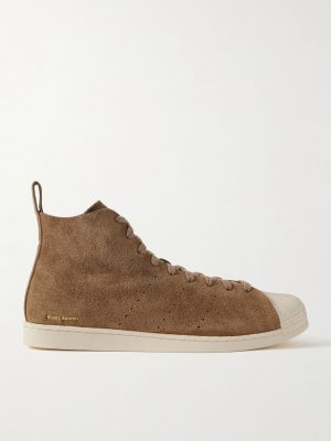 + Wales Bonner Superstar Hi Perforated Suede High-Top Sneakers
