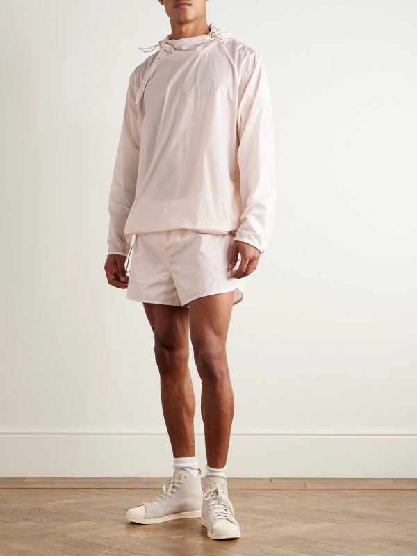 + Wales Bonner Logo-Embroidered Recycled-Shell Hooded Jacket - OU + Wales Bonner Logo-Embroidered Recycled-Shell Hooded Jacket - OU