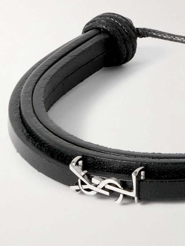 Cassandre Logo-Embellished Leather Bracelet - CU