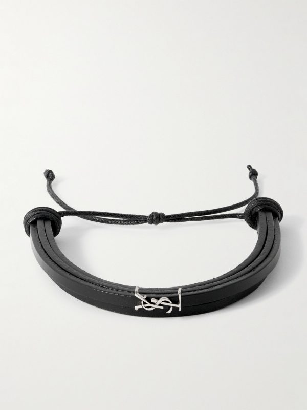 Cassandre Logo-Embellished Leather Bracelet
