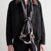 Logo-Print Striped Silk-Satin Scarf - OU
