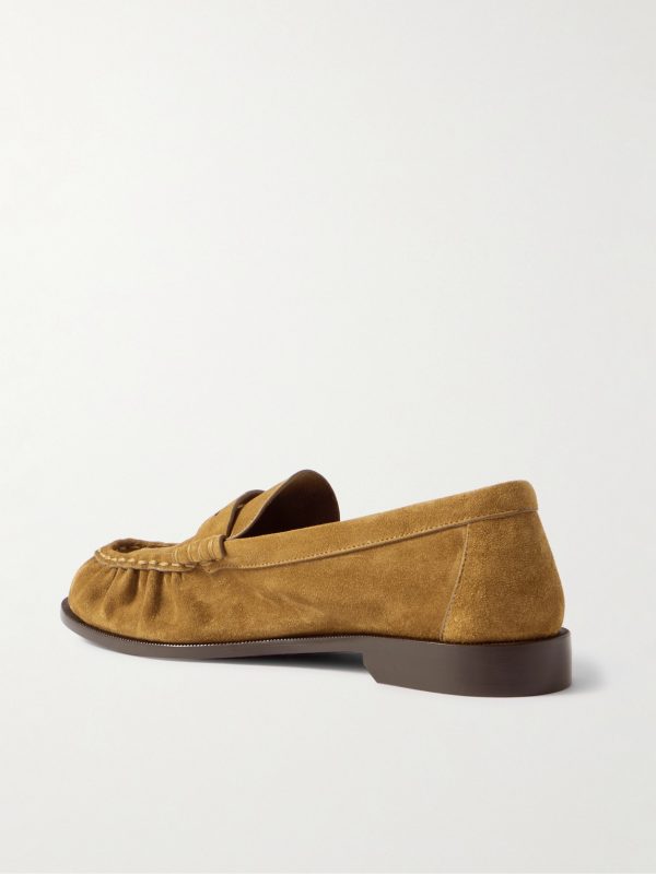 Le Loafer Monogram Logo-Appliquéd Suede Penny Loafers - BK Le Loafer Monogram Logo-Appliquéd Suede Penny Loafers - BK