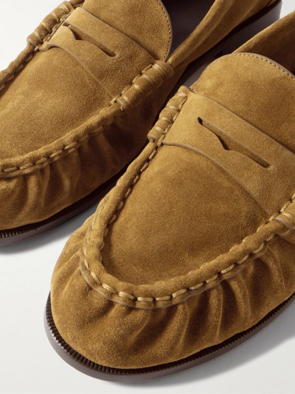 Le Loafer Monogram Logo-Appliquéd Suede Penny Loafers - CU Le Loafer Monogram Logo-Appliquéd Suede Penny Loafers - CU