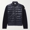 Slim-Fit Logo-Appliquéd Quilted Nylon-Panelled Wool Down Cardigan