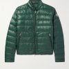Acorus Logo-Appliquéd Quilted Glossed-Nylon Down Jacket