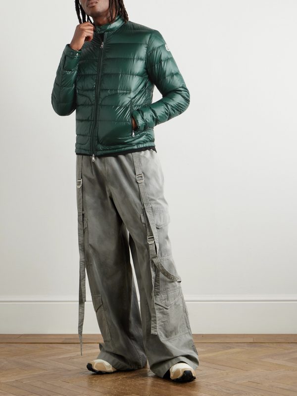 Acorus Logo-Appliquéd Quilted Glossed-Nylon Down Jacket - OU