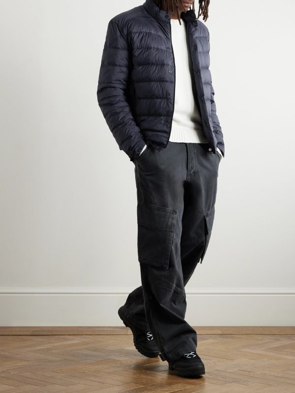 Slim-Fit Logo-Appliquéd Quilted Nylon Down Jacket - OU
