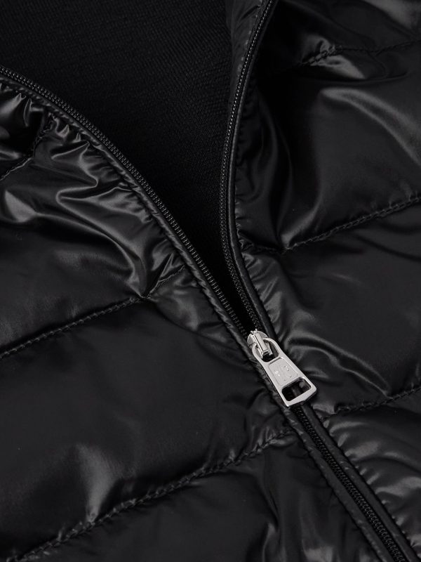 Slim-Fit Logo-Appliquéd Quilted Nylon-Panelled Wool Down Cardigan - CU Slim-Fit Logo-Appliquéd Quilted Nylon-Panelled Wool Down Cardigan - CU
