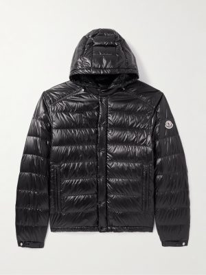 Gliere Logo-Appliquéd Quilted Glossed-Nylon Down Hooded Jacket Gliere Logo-Appliquéd Quilted Glossed-Nylon Down Hooded Jacket