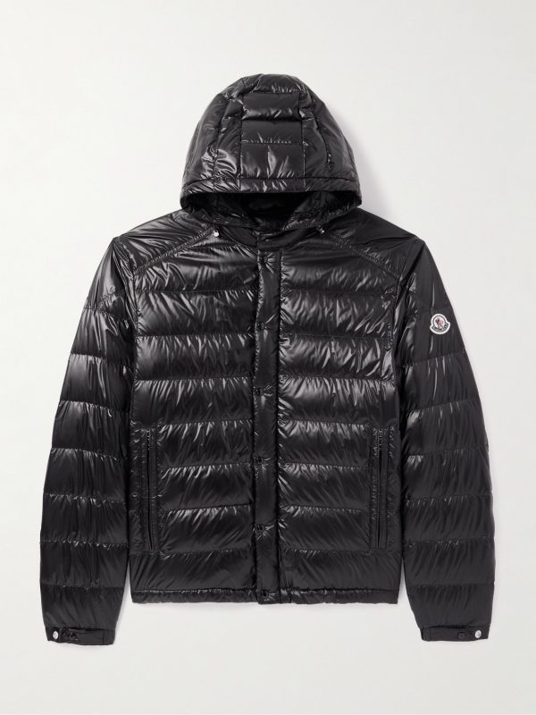 Gliere Logo-Appliquéd Quilted Glossed-Nylon Down Hooded Jacket