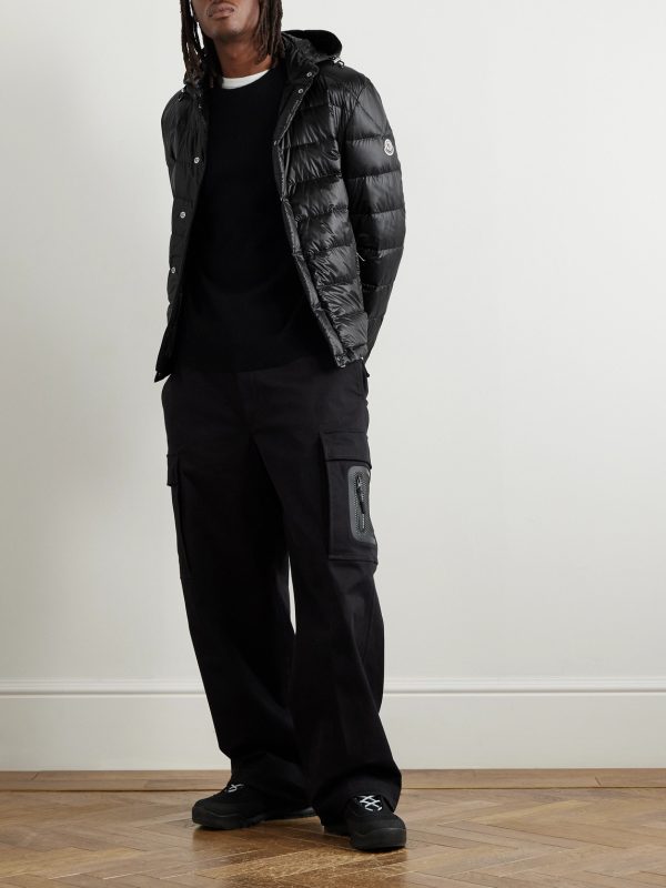 Gliere Logo-Appliquéd Quilted Glossed-Nylon Down Hooded Jacket - OU