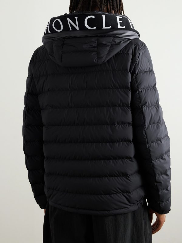 Logo-Print Quilted Shell Hooded Down Jacket - BK Logo-Print Quilted Shell Hooded Down Jacket - BK
