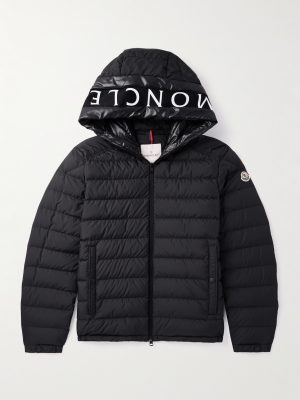 Logo-Print Quilted Shell Hooded Down Jacket