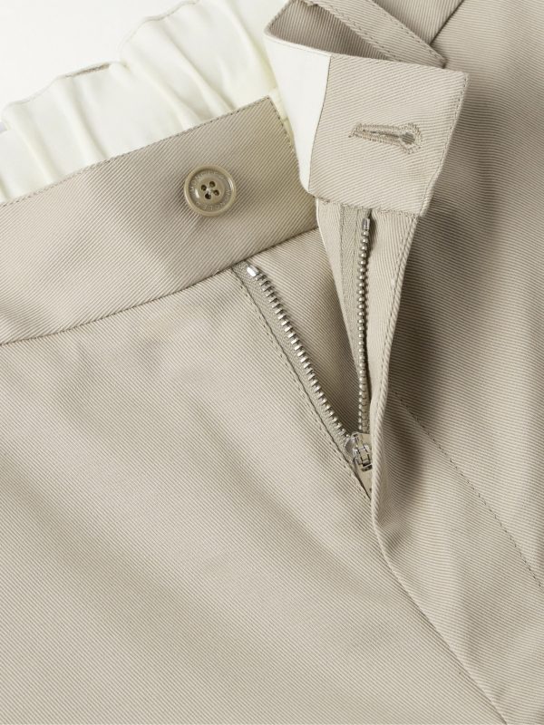 Straight-Leg Panelled Stretch-Cotton Gabardine Trousers - E1 Straight-Leg Panelled Stretch-Cotton Gabardine Trousers - E1