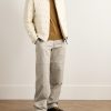 Straight-Leg Panelled Stretch-Cotton Gabardine Trousers - OU Straight-Leg Panelled Stretch-Cotton Gabardine Trousers - OU