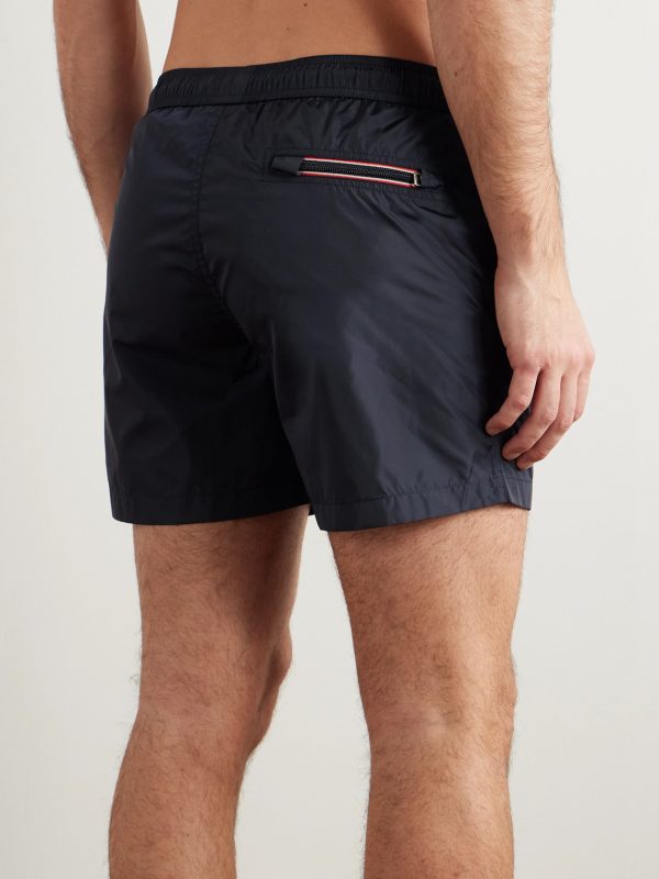 Straight-Leg Mid-Length Logo-Appliquéd Swim Shorts - BK Straight-Leg Mid-Length Logo-Appliquéd Swim Shorts - BK