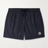 Straight-Leg Mid-Length Logo-Appliquéd Swim Shorts Straight-Leg Mid-Length Logo-Appliquéd Swim Shorts