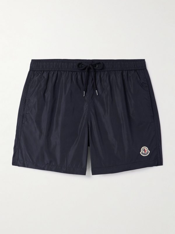 Straight-Leg Mid-Length Logo-Appliquéd Swim Shorts Straight-Leg Mid-Length Logo-Appliquéd Swim Shorts
