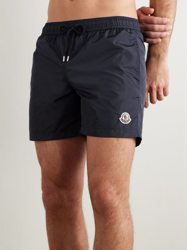 Straight-Leg Mid-Length Logo-Appliquéd Swim Shorts - OU Straight-Leg Mid-Length Logo-Appliquéd Swim Shorts - OU