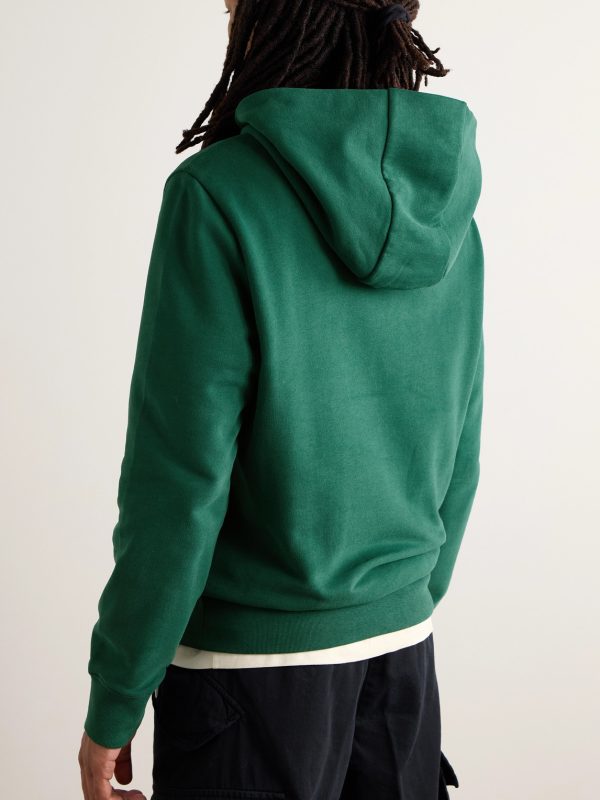 Slim-Fit Logo-Appliquéd Cotton-Jersey Hoodie - BK Slim-Fit Logo-Appliquéd Cotton-Jersey Hoodie - BK