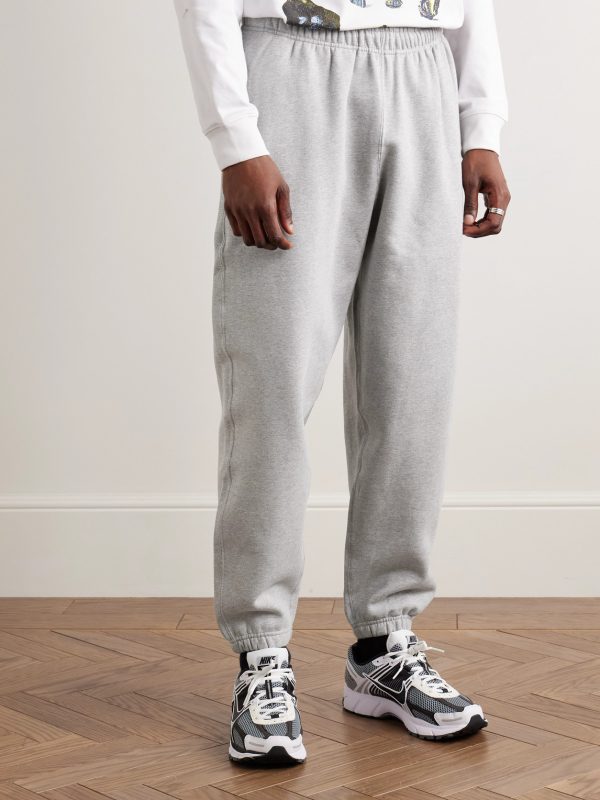 Solo Swoosh Tapered Logo-Embroidered Cotton-Blend Jersey Sweatpants - FR Solo Swoosh Tapered Logo-Embroidered Cotton-Blend Jersey Sweatpants - FR