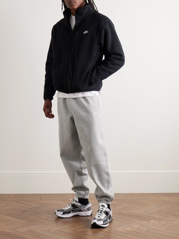 Solo Swoosh Tapered Logo-Embroidered Cotton-Blend Jersey Sweatpants - OU Solo Swoosh Tapered Logo-Embroidered Cotton-Blend Jersey Sweatpants - OU