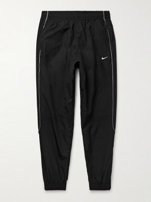 Solo Swoosh Logo-Embroidered Nylon Track Pants Solo Swoosh Logo-Embroidered Nylon Track Pants