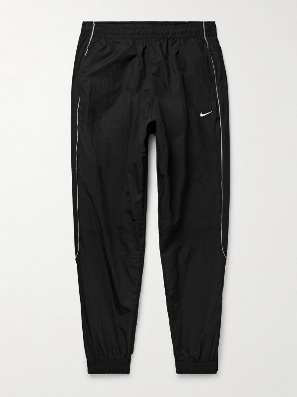 Solo Swoosh Logo-Embroidered Nylon Track Pants Solo Swoosh Logo-Embroidered Nylon Track Pants