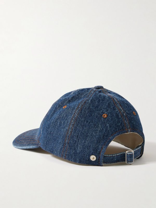 + Paula's Ibiza Appliquéd Logo-Embroidered Denim Baseball Cap - BK + Paula's Ibiza Appliquéd Logo-Embroidered Denim Baseball Cap - BK