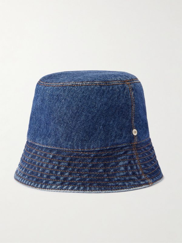 + Paula's Ibiza Logo-Embroidered Denim Bucket Hat - BK