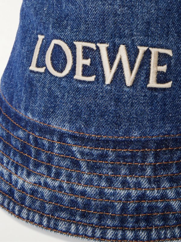 + Paula's Ibiza Logo-Embroidered Denim Bucket Hat - CU