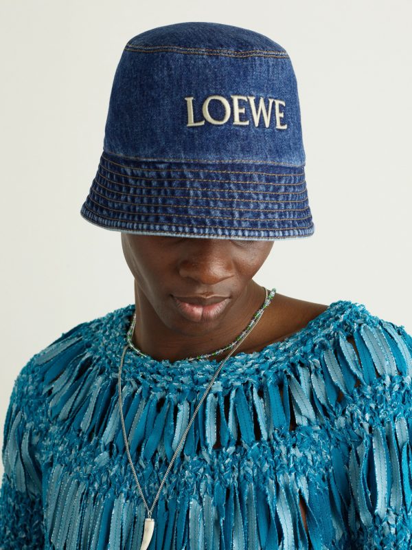 + Paula's Ibiza Logo-Embroidered Denim Bucket Hat - OU