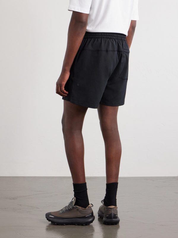 Straight-Leg Stretch Recycled-Jersey Drawstring Shorts - BK