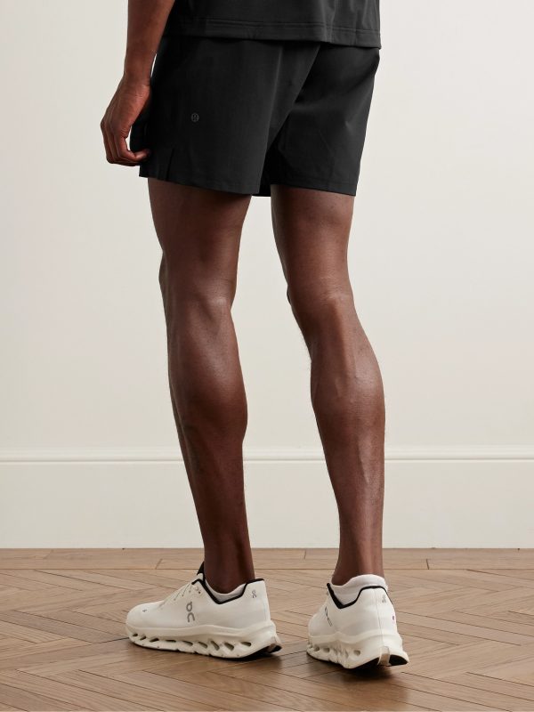 License to Train Straight-Leg 7" Stretch Recycled-Shell Drawstring Shorts - BK
