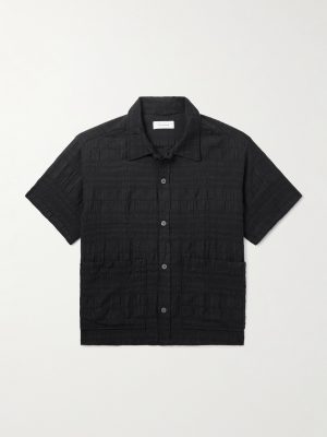 Stretch-Cotton and Linen-Blend Seersucker Shirt Stretch-Cotton and Linen-Blend Seersucker Shirt