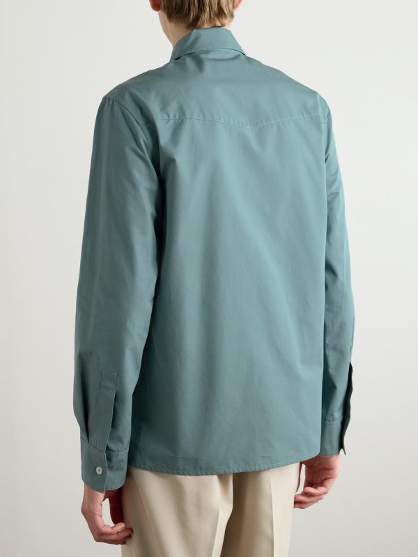 Cotton-Poplin Shirt with Tie - BK Cotton-Poplin Shirt with Tie - BK