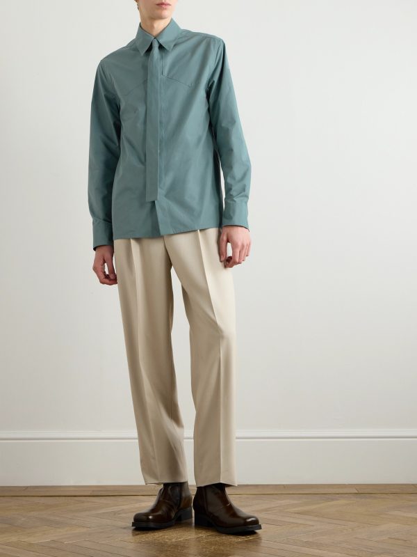 Cotton-Poplin Shirt with Tie - OU Cotton-Poplin Shirt with Tie - OU