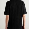 Open-Knit Cotton Polo Shirt - BK Open-Knit Cotton Polo Shirt - BK