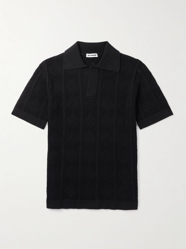 Open-Knit Cotton Polo Shirt Open-Knit Cotton Polo Shirt