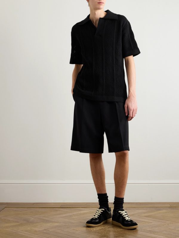Open-Knit Cotton Polo Shirt - OU Open-Knit Cotton Polo Shirt - OU