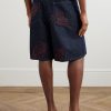 Straight-Leg Embroidered Denim Bermuda Shorts - BK Straight-Leg Embroidered Denim Bermuda Shorts - BK