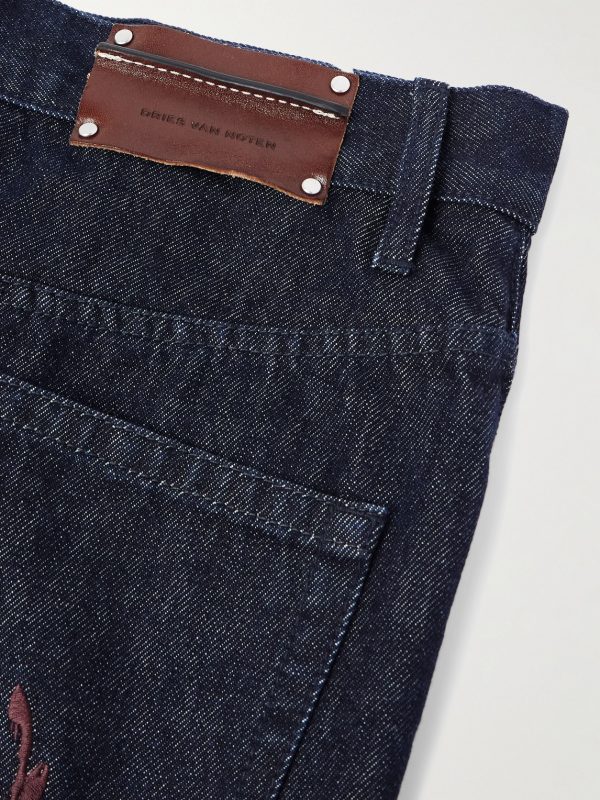 Straight-Leg Embroidered Denim Bermuda Shorts - CU Straight-Leg Embroidered Denim Bermuda Shorts - CU