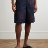 Straight-Leg Embroidered Denim Bermuda Shorts - FR Straight-Leg Embroidered Denim Bermuda Shorts - FR