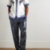 Camp-Collar Embroidered Dégradé Ramie Shirt - OU Camp-Collar Embroidered Dégradé Ramie Shirt - OU