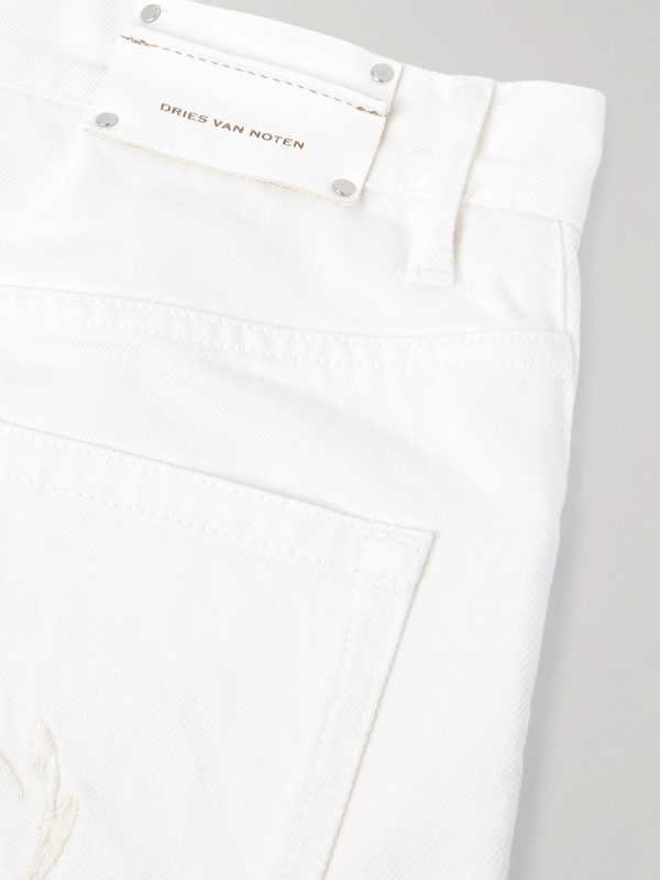 Straight-Leg Embroidered Denim Bermuda Shorts - CU