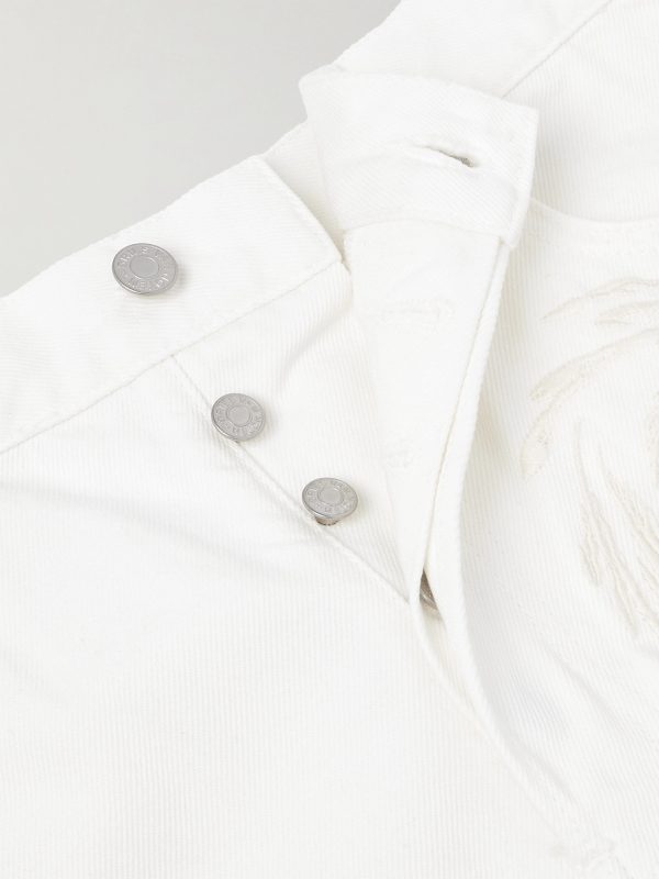 Straight-Leg Embroidered Denim Bermuda Shorts - E1
