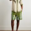 Camp-Collar Embroidered Dégradé Ramie Shirt - OU Camp-Collar Embroidered Dégradé Ramie Shirt - OU